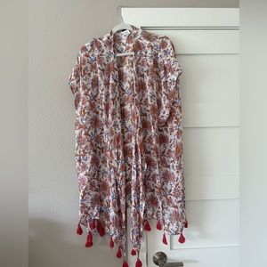J Crew Lightweight Kimono with Tassels
